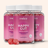 3 yuicy® Dosen Happy Gut mit Apfelessig, Folsäure, Rote Beete und Vitamin B12. Als Nahrungsergänzung für den Darm und den Stoffwechsel