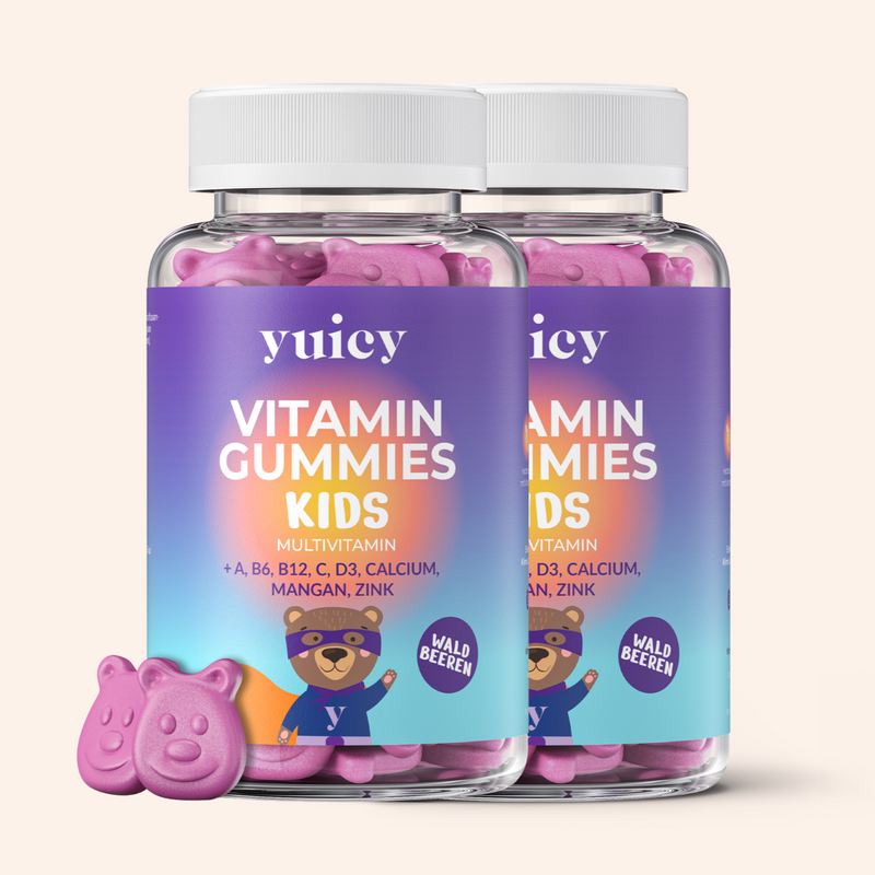 yuicy® Dosen mit den besten Vitaminen für Kinder – farbenfrohes Design für Spaß und Gesundheit